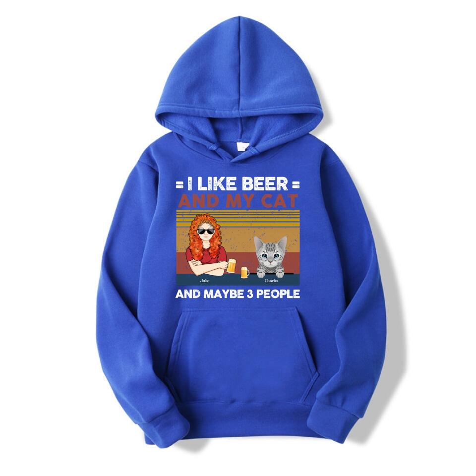 I Like Beer And My Cats - Cat Personalized Custom Unisex T-shirt, Hoodie, Sweatshirt - Gift For Pet Owners, Pet Lovers T5