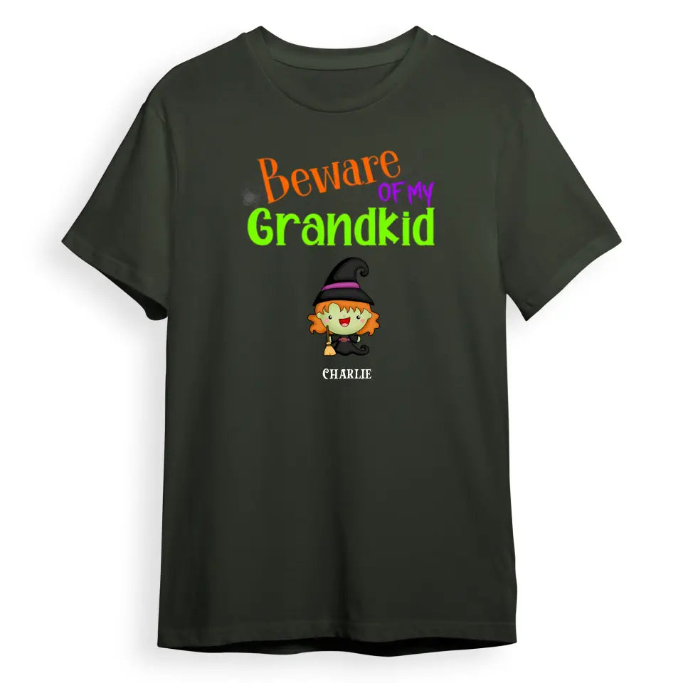 Beware Of My Grandkids Halloween - Personalized Unisex T-Shirt, Sweatshirt, Hoodie, Halloween Ideas T-F93