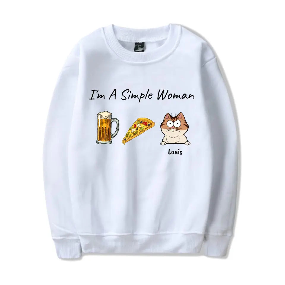 I'm A Simple Woman Funny Cartoon Cat - Gift For Cat Lovers - Personalized T Shirt T13