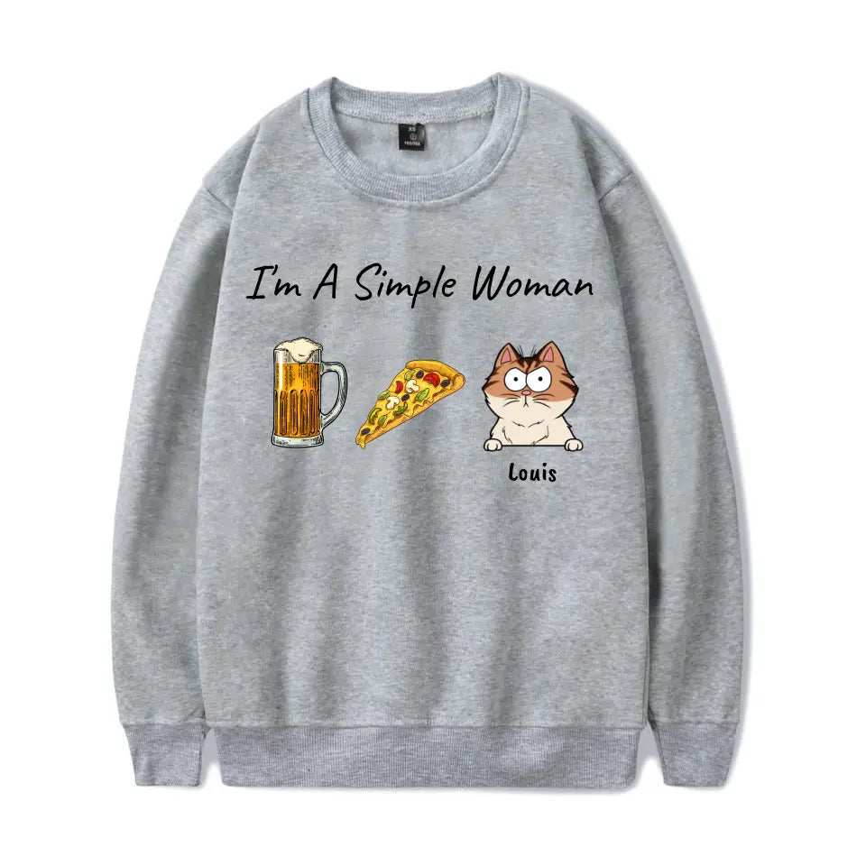 I'm A Simple Woman Funny Cartoon Cat - Gift For Cat Lovers - Personalized T Shirt T13