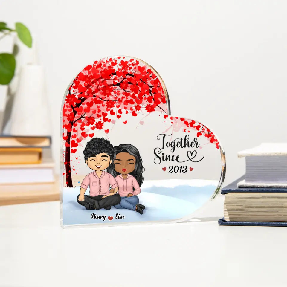 Together Since - Couple Personalized Custom Heart Shaped Acrylic Plaque - Gift For Husband Wife, Anniversary PL-F37