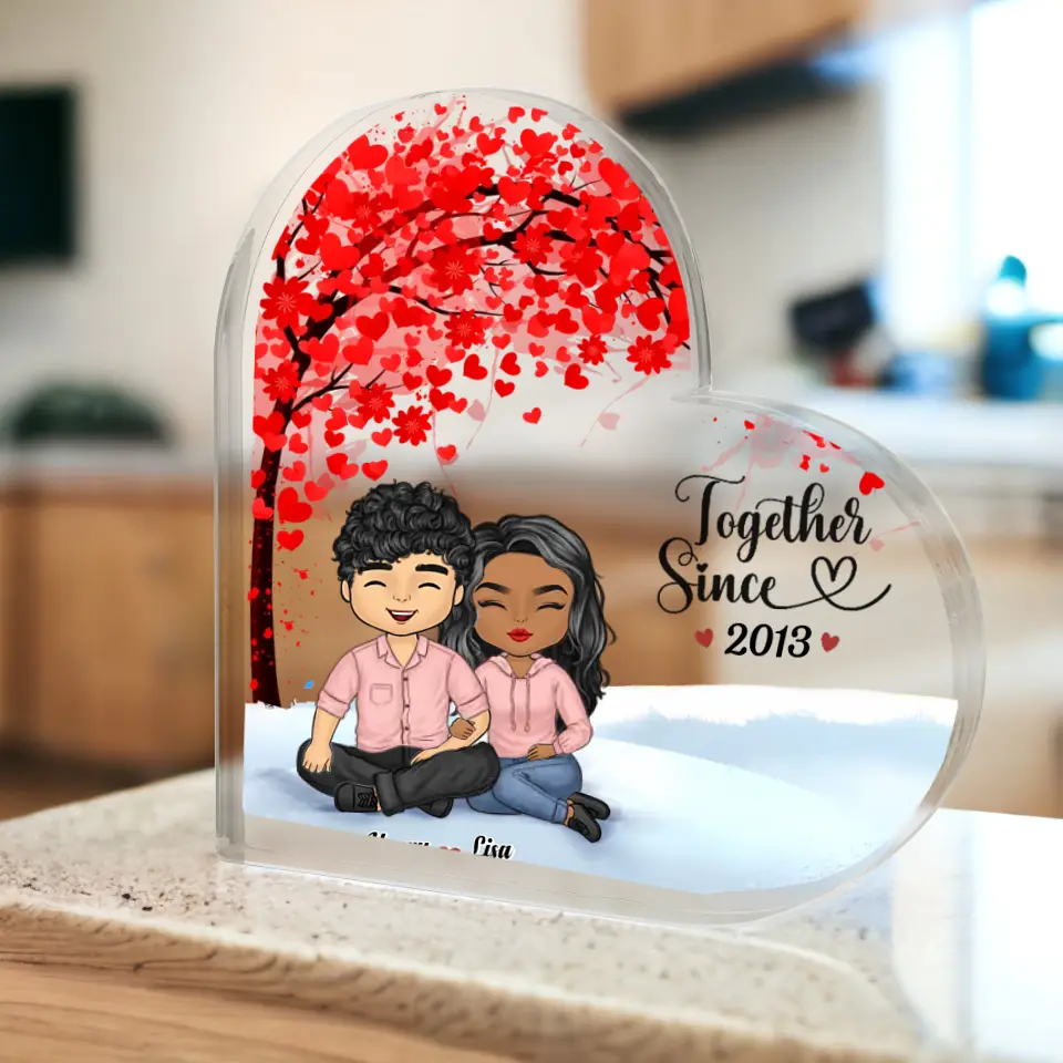 Together Since - Couple Personalized Custom Heart Shaped Acrylic Plaque - Gift For Husband Wife, Anniversary PL-F37