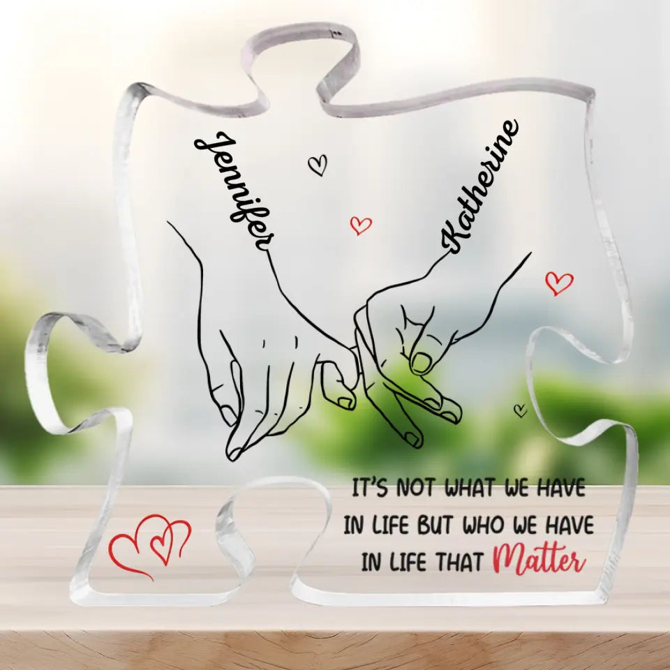 There Is Us - Bestie Personalized Custom Puzzle Shaped Acrylic Plaque - Gift For Best Friends, BFF, Sisters PL-F60