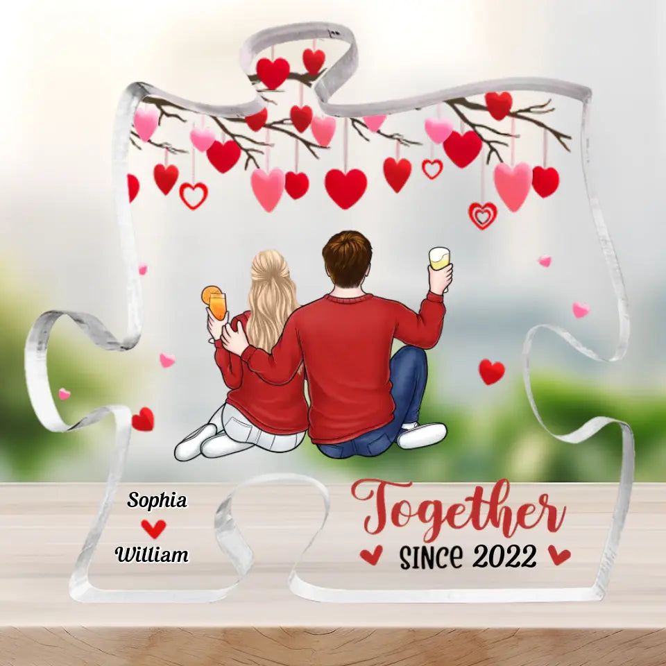 You're The Last Piece Of My Heart - Couple Personalized Custom Puzzle Shaped Acrylic Plaque - Gift For Husband Wife, Anniversary PL-F39