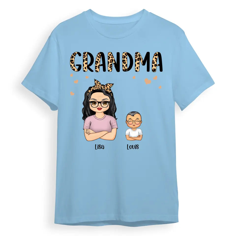 Grandma With Grandkids - Birthday, Loving Gift For Mom, Mother, Nana, Grandmother, Grandparents, Family - Personalized Custom T Shirt T-F175