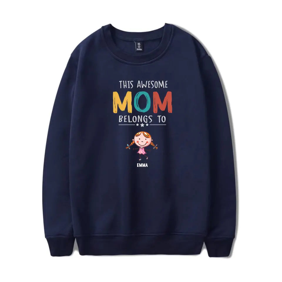 This Awesome Mom Belongs To - Personalized Unisex T-Shirt, Hoodie - Gift For Mom T-F187