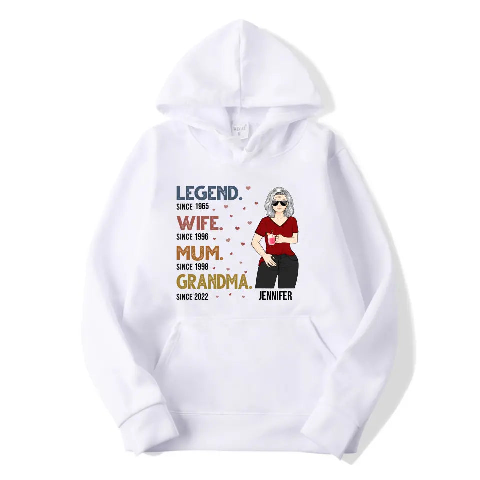 Legend Wife Mom Grandma - Gift For Family - Personalized Custom T Shirt, Hoodie, Sweatshirt T-F185