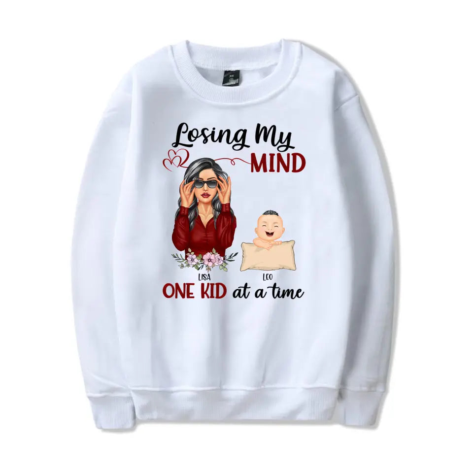 Losing My Mind One Kid At A Time Mom - Mother Gift - Personalized Custom T Shirt T-F183