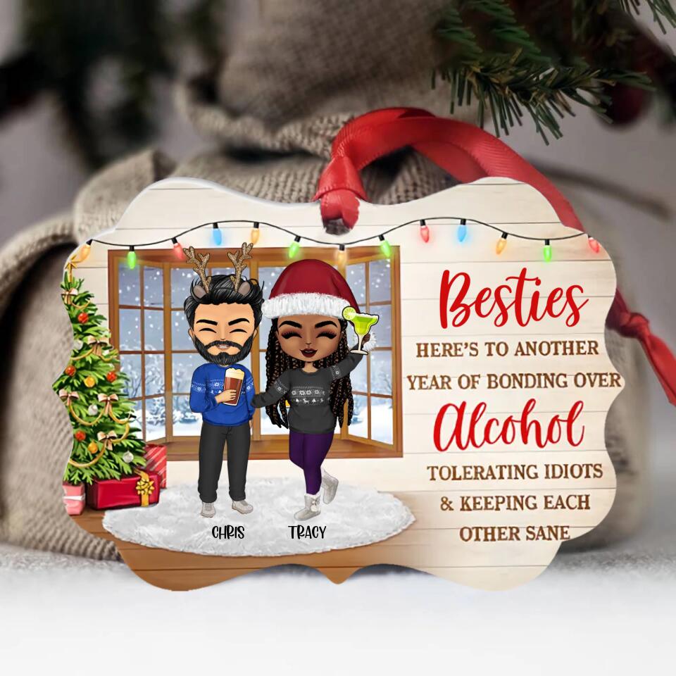Best Friends Keeping Each Other Sane - Christmas Gift For BFF And Colleagues - Personalized Custom Wooden Ornament - OF3