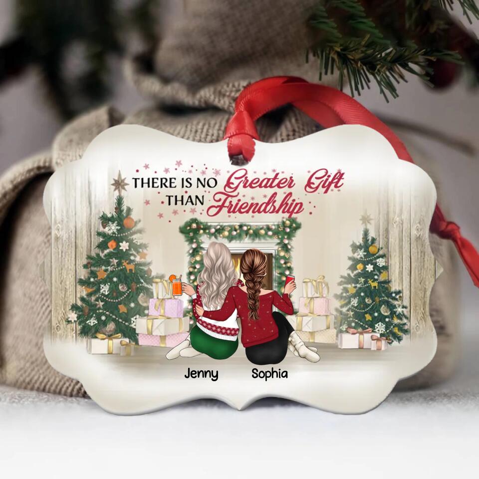 Best Friends There Is No Greater Gift Than Friendship - Christmas Gift For BFF - Personalized Custom Wooden Ornament O-F10