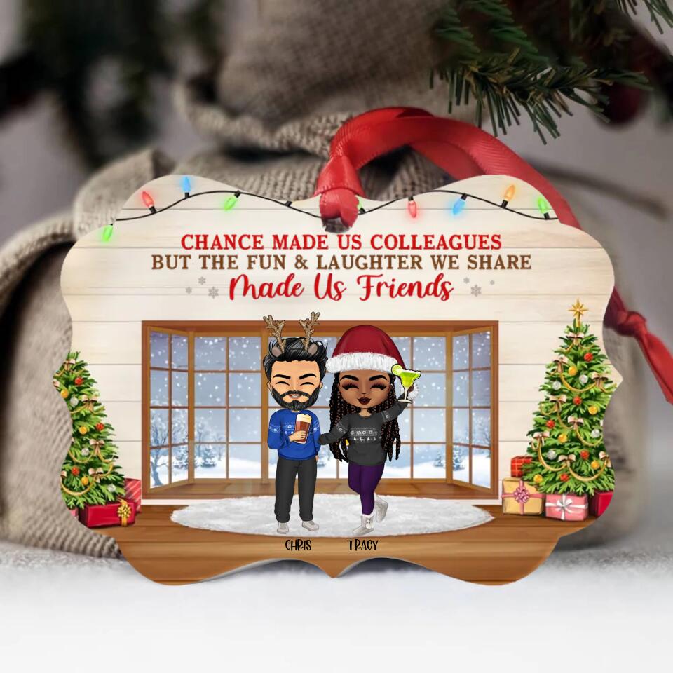 Work Made Us Colleagues - Christmas Gift For Co-worker and BFF - Personalized Custom Wooden Ornament O-F14