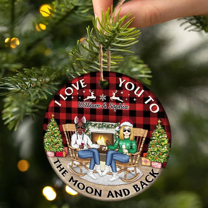 Family Couple Annoying Each Other For Years Still Going Strong Husband And Wife - Christmas Gift For Couples - Personalized Custom Circle Ceramic Ornament - N20
