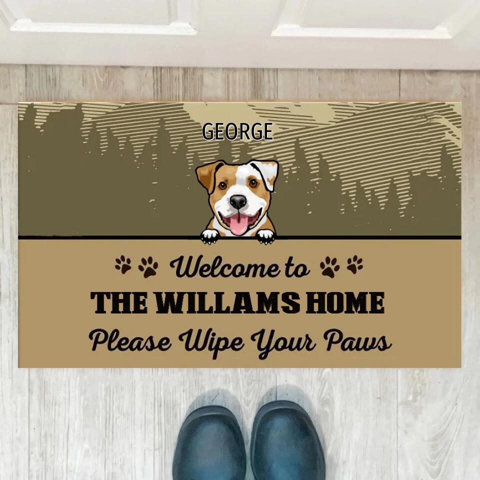 Joyousandfolksy Please Wipe Your Paws Doormat, Gift For Dog Lovers, Personalized Doormat, New Home Gift