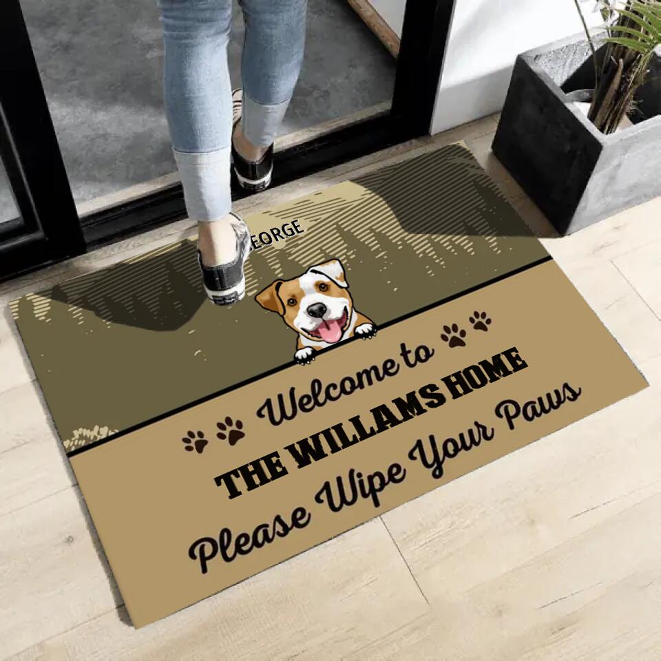 Joyousandfolksy Please Wipe Your Paws Doormat, Gift For Dog Lovers, Personalized Doormat, New Home Gift