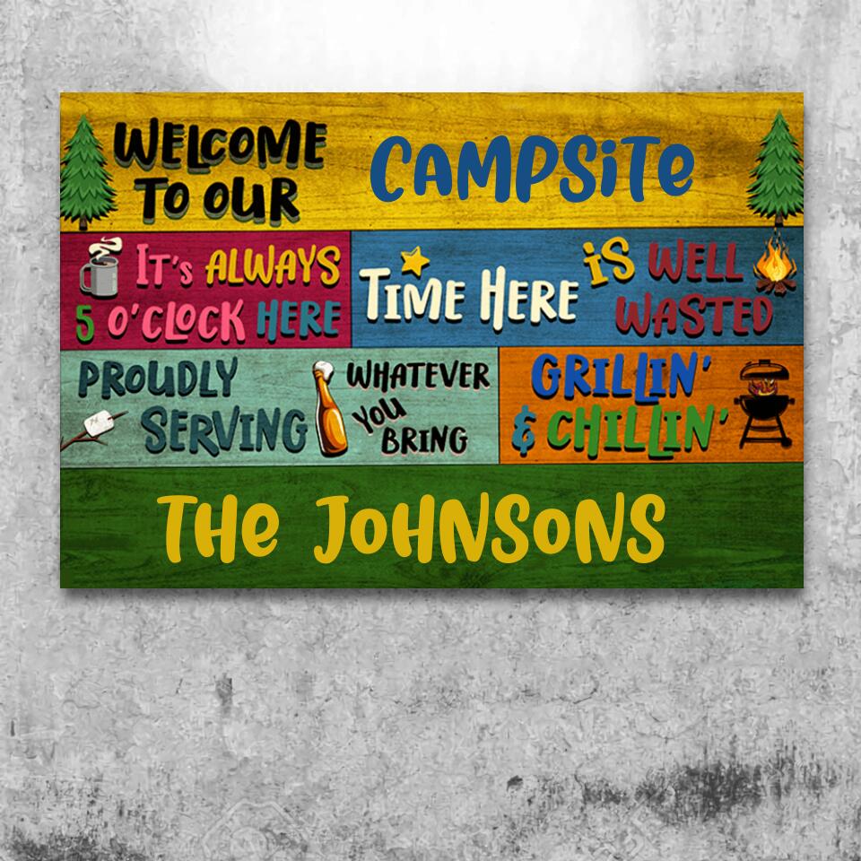 Personalized Camping Proudly Serving Custom Metal Sign, Camping Gift F14