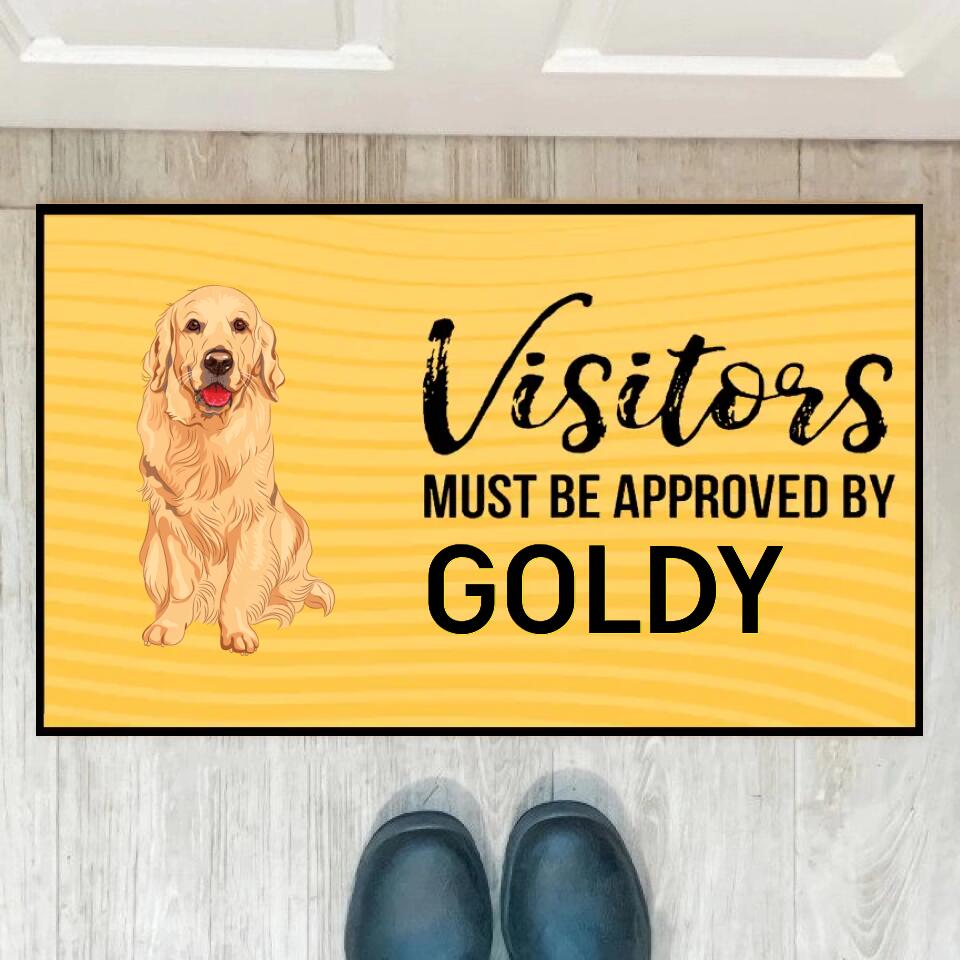 Joyousandfolksy Visitors Must Be Approved By The Dog, Gift For Dog Lovers, Personalized Doormat, New Home Gift