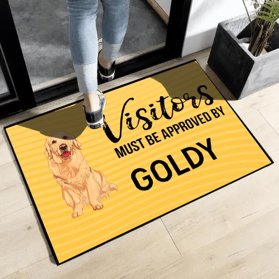 Joyousandfolksy Visitors Must Be Approved By The Dog, Gift For Dog Lovers, Personalized Doormat, New Home Gift
