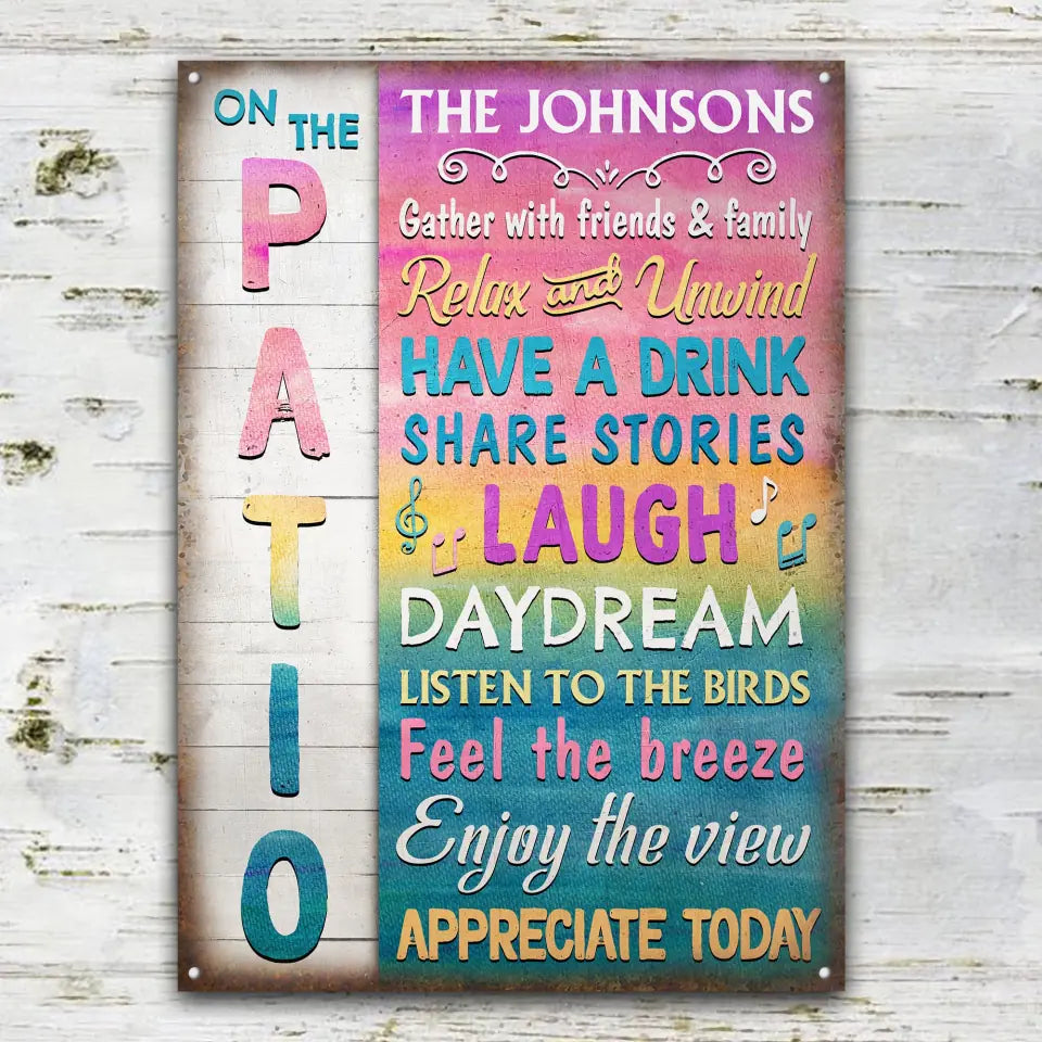 Patio Gather With Friends & Family - Personalized Custom Classic Metal Signs F61