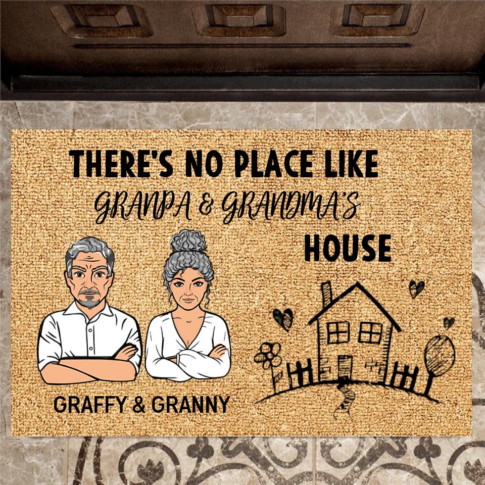 Joyousandfolksy No Place Like Grandpa Grandma Personalized Doormat