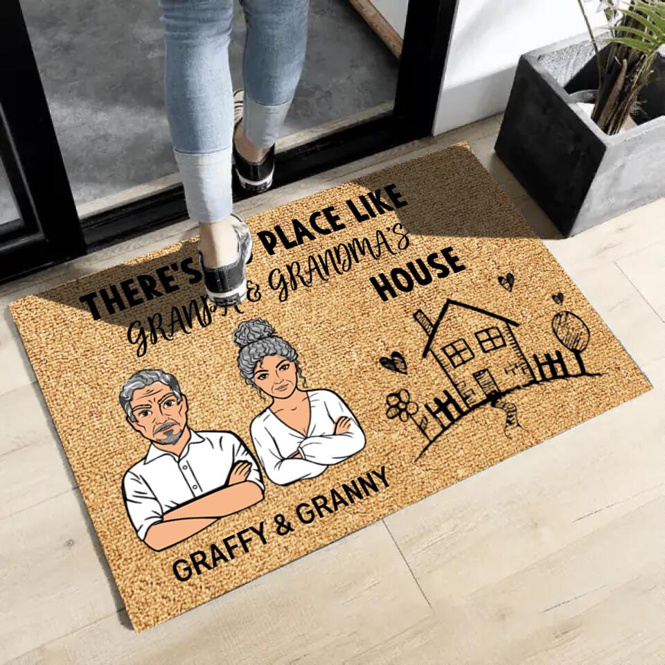 Joyousandfolksy No Place Like Grandpa Grandma Personalized Doormat