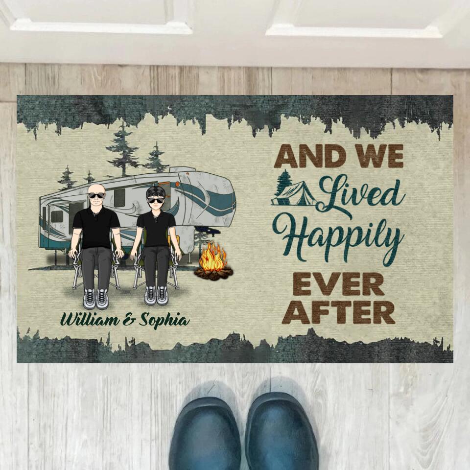 Drive Slow Drunk Campers Matter Husband Wife - Camping Couple - Personalized Custom Doormat d-f14