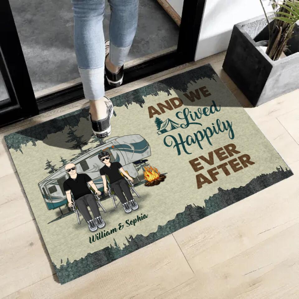 Drive Slow Drunk Campers Matter Husband Wife - Camping Couple - Personalized Custom Doormat d-f14