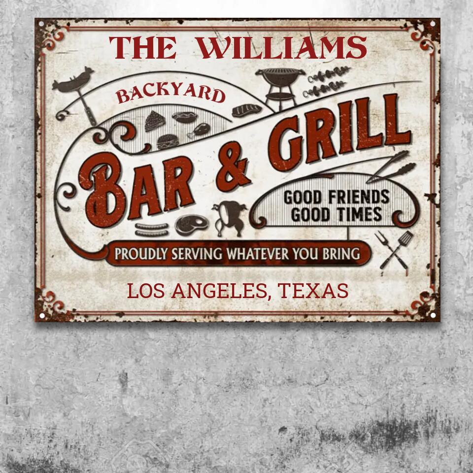 Personalized Grilling Proudly Serving You Bring Customized Classic Metal Signs F10