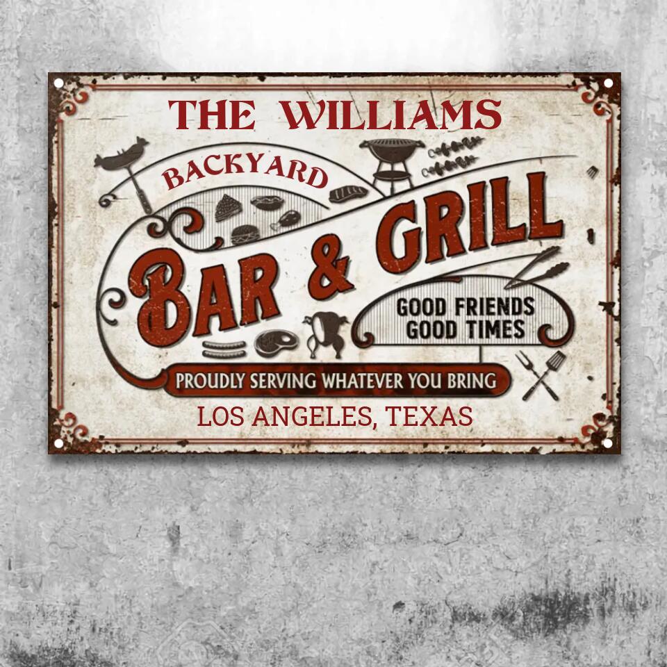 Personalized Grilling Proudly Serving You Bring Customized Classic Metal Signs F10