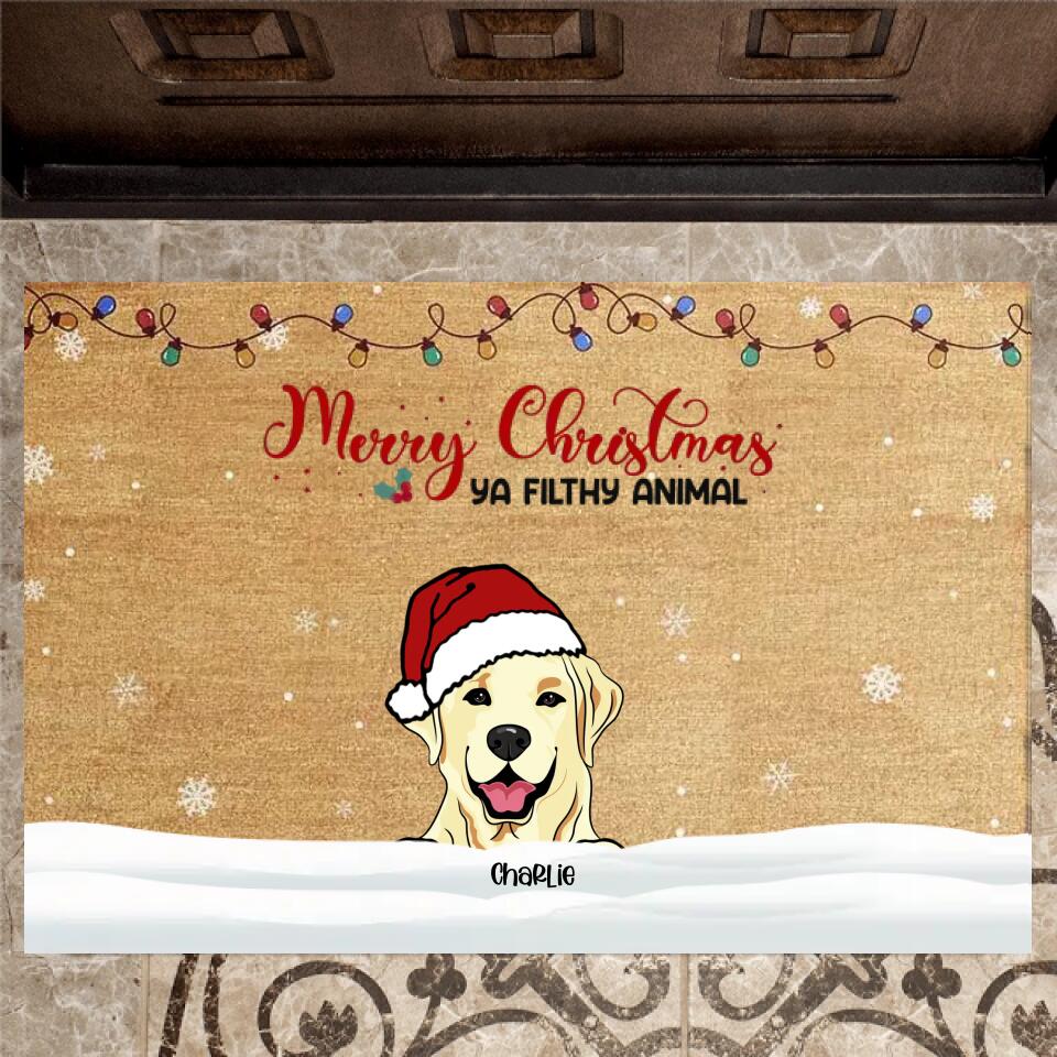 A Furry Little Christmas - Dog & Cat Personalized Custom Decorative Doormat - Christmas Gift For Pet Owners, Pet Lovers D19