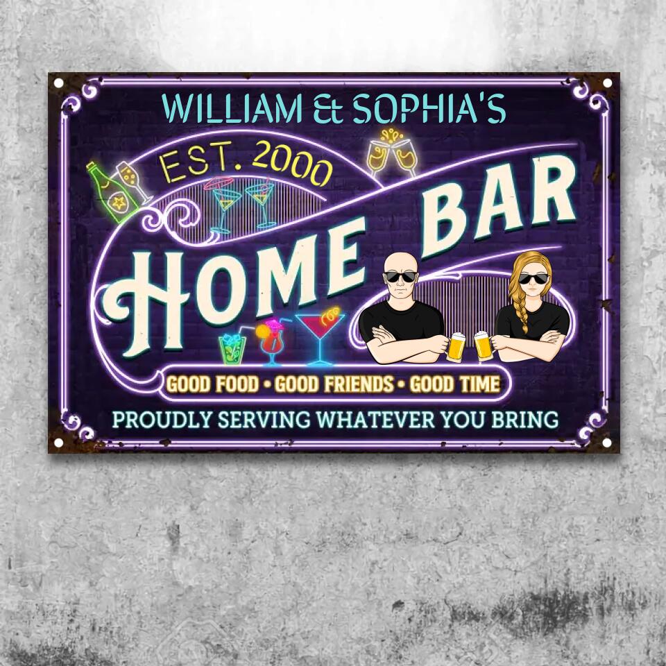 Home Bar Good Friends Good Time - Personalized Custom Classic Metal Signs F99