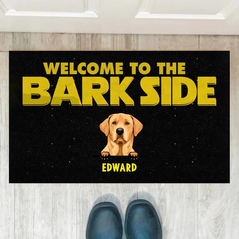 Joyousandfolksy Dog Custom Doormat Welcome To The Bark Side Personalized Gift