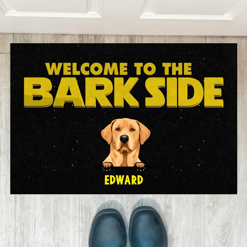 Joyousandfolksy Dog Custom Doormat Welcome To The Bark Side Personalized Gift