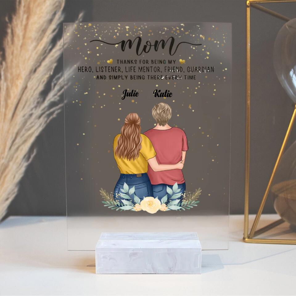 Mom Thanks For Being My Hero - Gift For Mom - Personalized Acrylic Plaque PL-F19