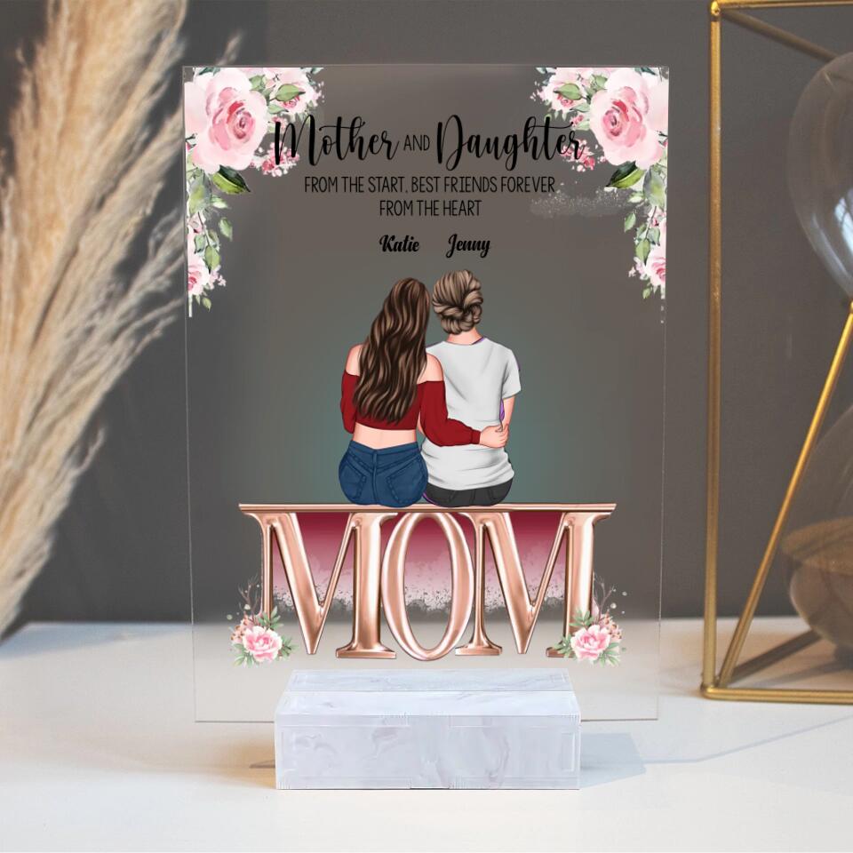 Mother And Daughter Best Friend Forever - Personalised Acrylic Plaque - PL-F3