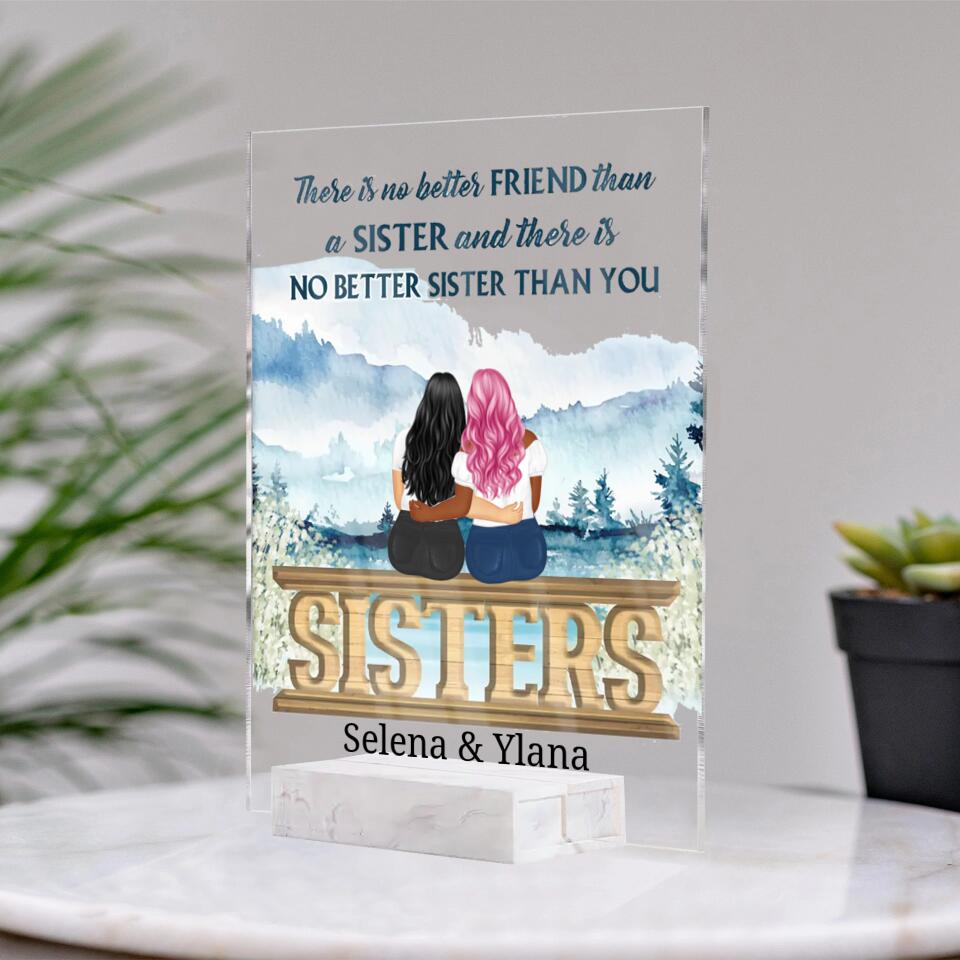 No Better Sister Than You - Gift For Sisters - Personalized Custom Vertical Rectangle Acrylic Plaque PL-F12