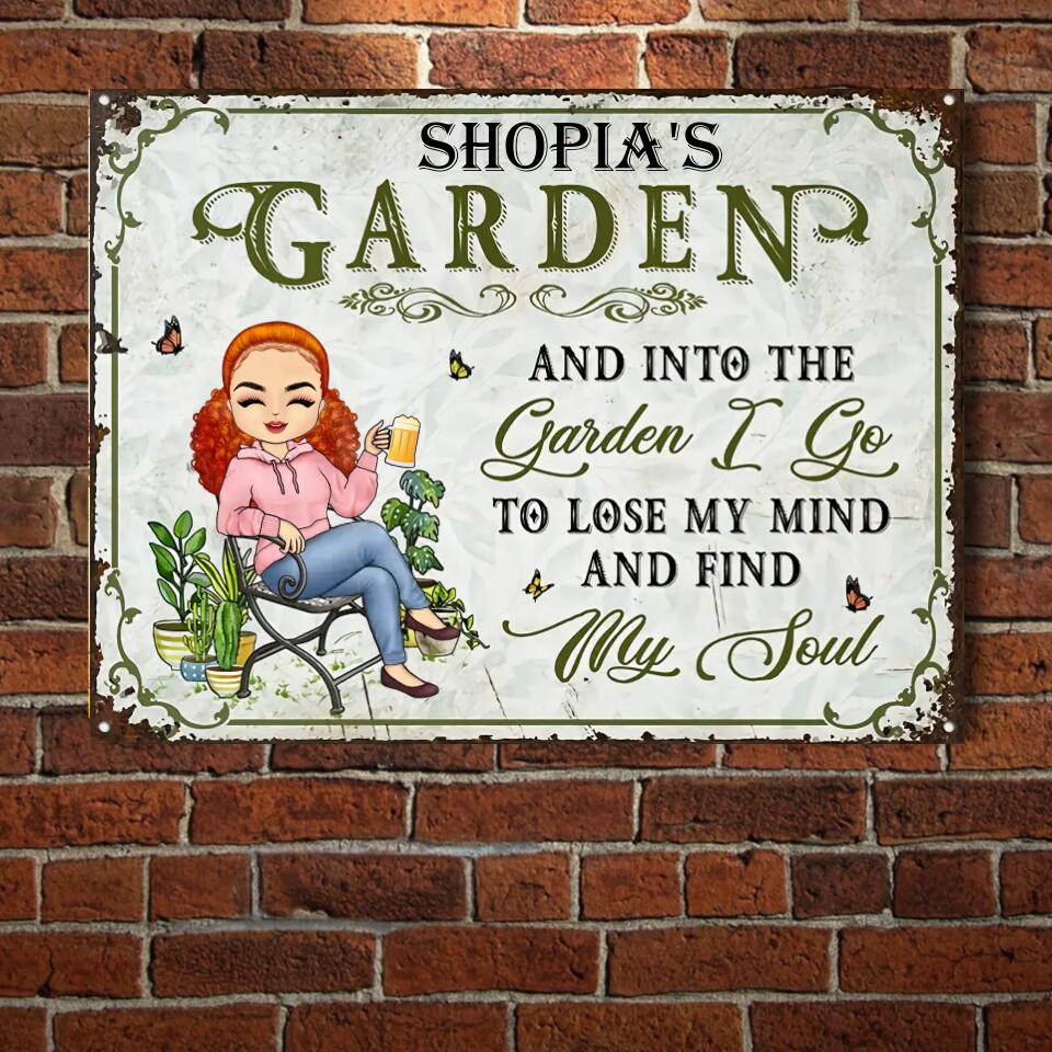 And Into The Garden I Go Gardening - Garden Sign - Personalized Custom Classic Metal Signs F2