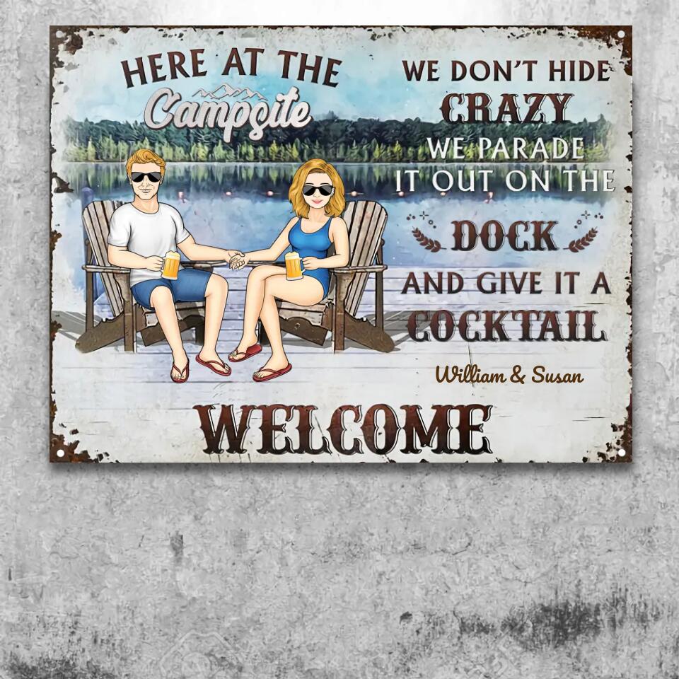 We Don't Hide Crazy We Put It Out Lake Bar - Gift For Couples - Personalized Custom Classic Metal Signs ms-f131