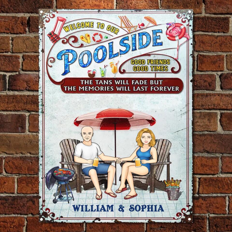 Swimming Pool Family Couple The Memories Will Last Forever - Pool Sign - Personalized Custom Classic Metal Signs F150