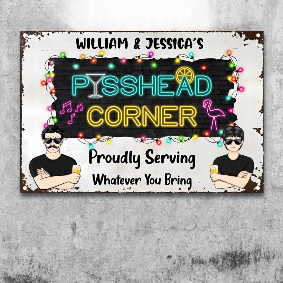 Pisshead Corner - Gift For Couples - Personalized Custom Classic Metal Signs F159
