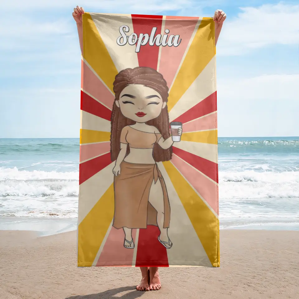 Bring The Joy Bestie - Summer Gift For Best Friends, BFF, Sisters - Personalised Custom Beach Towel - F26