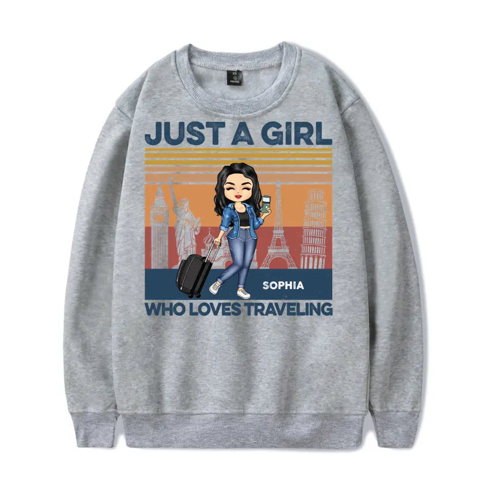 Just A Girl Who Loves Traveling - Gift For Travel Lovers - Personalized Custom T Shirt T-F76
