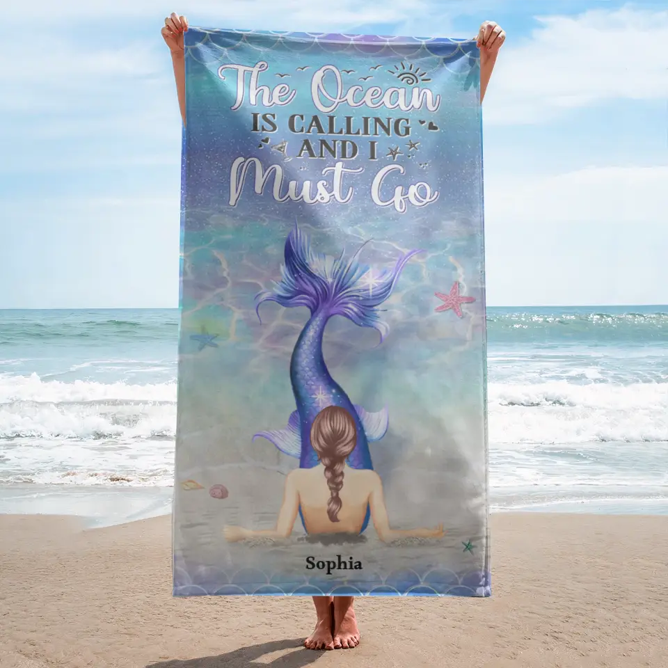 Mermaids Are Just Born With The Ocean In Their Souls - Birthday Gift For BFF, Besties, Beach, Mermaid Lovers - Personalised Custom Beach Towel F30