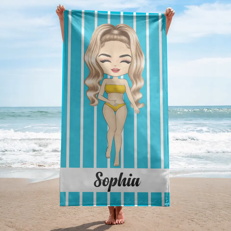Summer, Beach, Pool, Travel - Gift For Her, Him, Besties, Family - Personalised Custom Beach Towel BT-F35