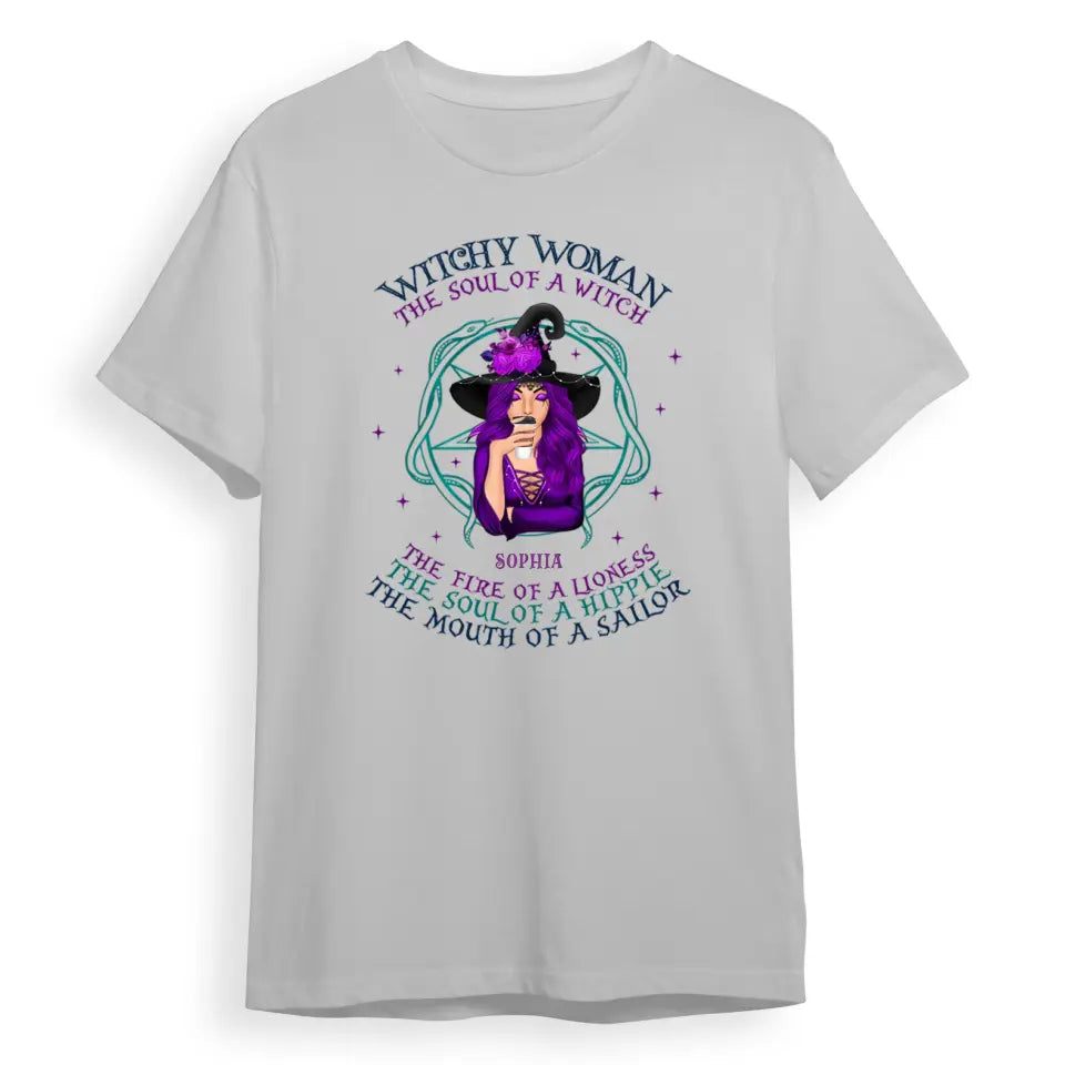 The Soul Of A Witch - Personalized Unisex T-Shirt, Halloween Ideas T-F103