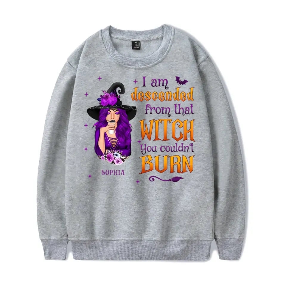 I Am Descended From That Witch - Personalised Unisex T-Shirt, Halloween Ideas T-F104