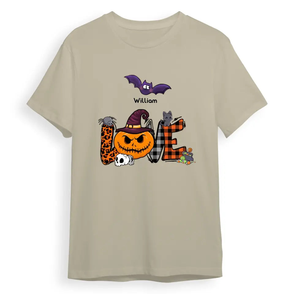 Love Halloween - Ghosts, Bats And Spiders - Personalized Unisex T-Shirt, Sweatshirt, Hoodie T-F88