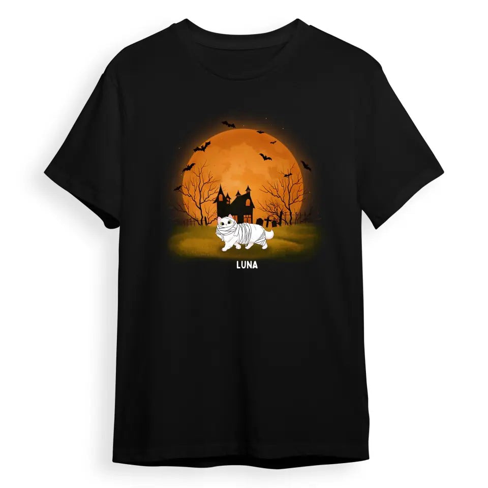 Enjoy The Halloween Night With Your Cats - Personalized Unisex T-Shirt, Sweatshirt, Hoodie T-F91