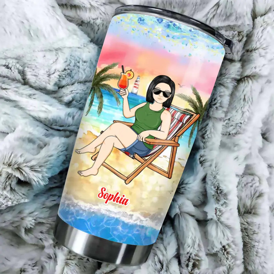 Just A Girl Who Loves Beaches - Gift For Women - Personalized Custom  20oz Tumbler TU-F16