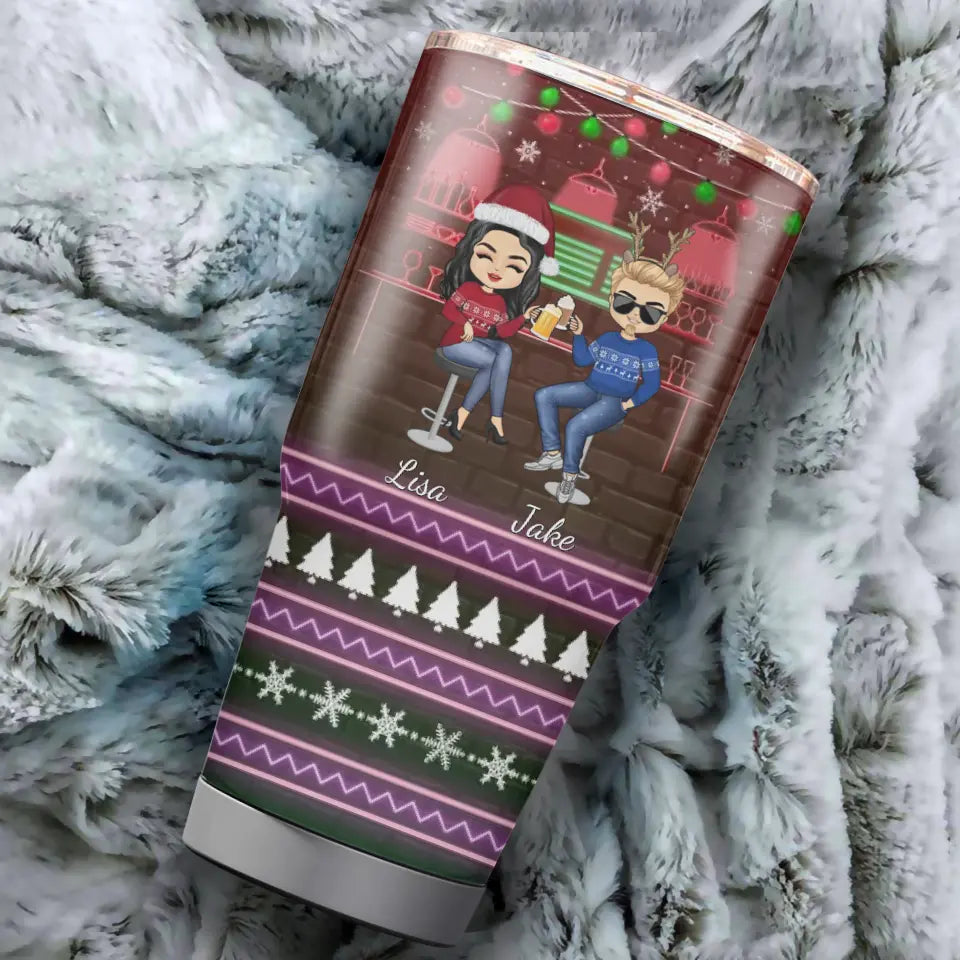 Here's To Another Year Of Bonding Over Alcohol Christmas Best Friends - Bestie BFF Gift - Personalized Custom 30 Oz Tumbler TU-F28