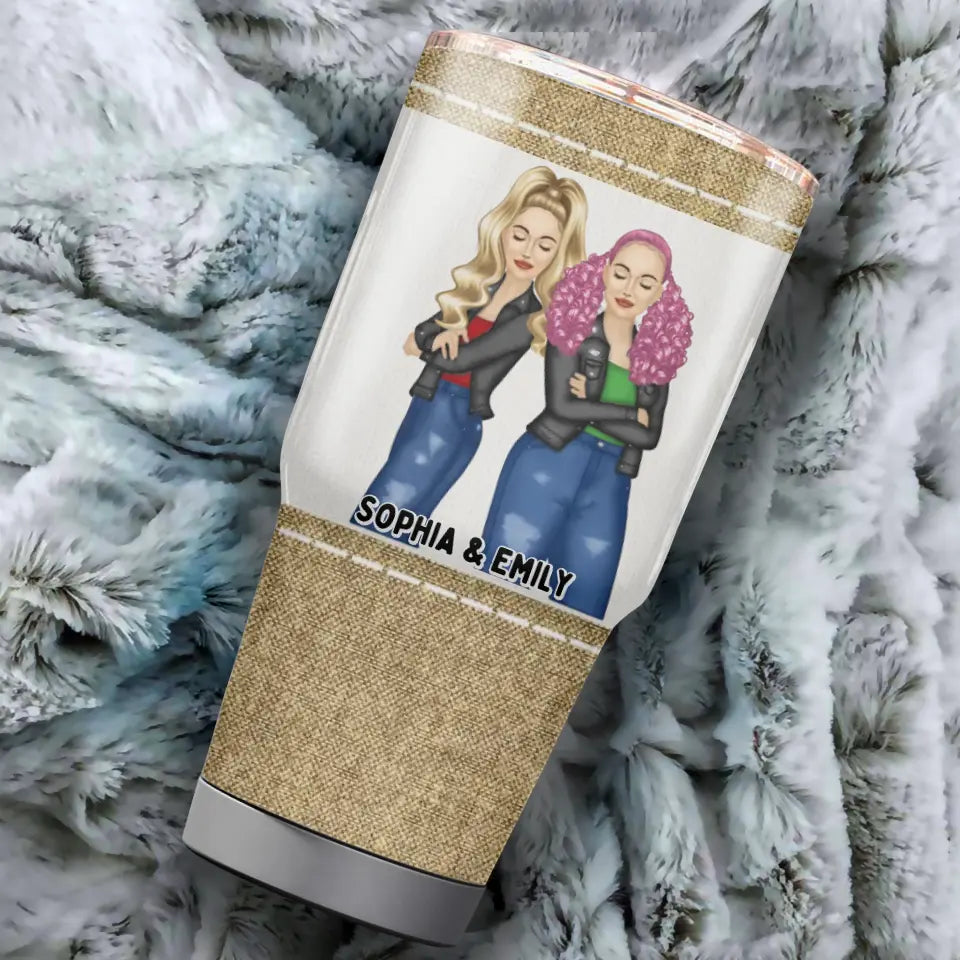 Bestie Jeans Partners In Crime If We Get Caught - Gift For Bestie - Personalized Custom 30 Oz Tumbler TU-F33